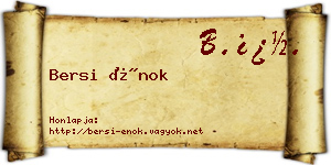 Bersi Énok névjegykártya